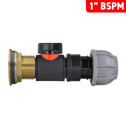 1″ Brass Water Butt Kit – 20mm MDPE Outlet & Cutter