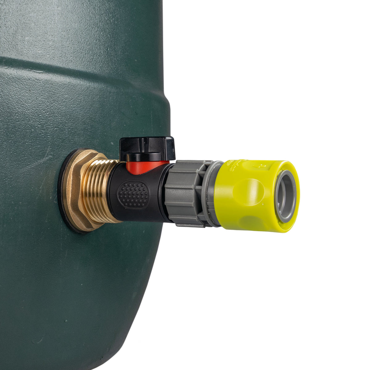 1″ BSP Water Butt Kit – Inline Valve & Lime Quick Socket