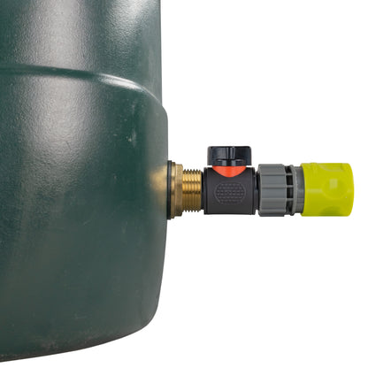 1″ BSP Water Butt Kit – Inline Valve & Lime Quick Socket