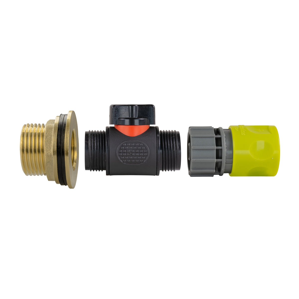 1″ Brass Water Butt Kit – Lime Female Quick Coupling & Cutter
