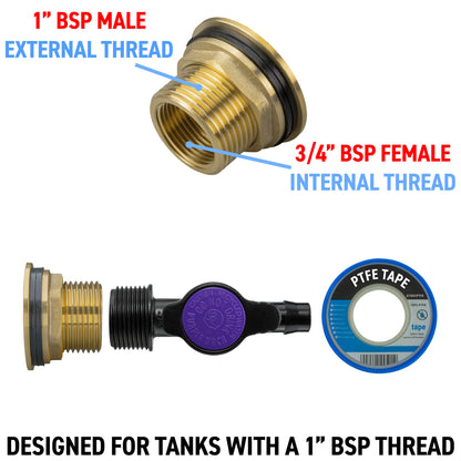 1″ BSP Water Butt Kit – Antelco 13mm Irrigation Valve