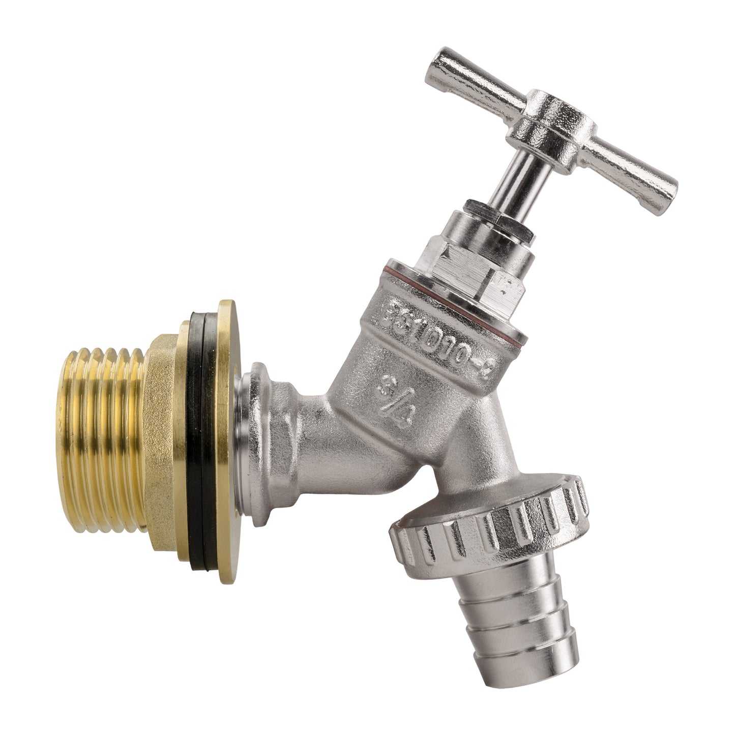 Water Butt Brass Kit 1" BSP with Nickel Plated Barbed Tap