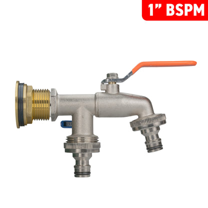 1″ BSP Water Butt Kit – Double Quick-Connect Tap