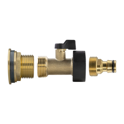 1″ Brass Water Butt Kit – Brass Quick-Connect Valve & Cutter
