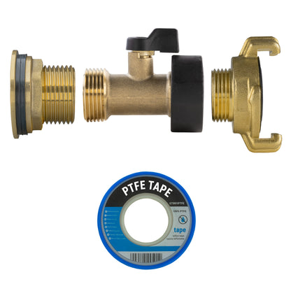 1″ BSP Water Butt Kit with Valve – Brass Claw Outlet