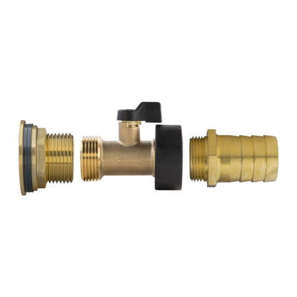 1″ BSP Water Butt Kit with Valve – 25mm Brass Barb