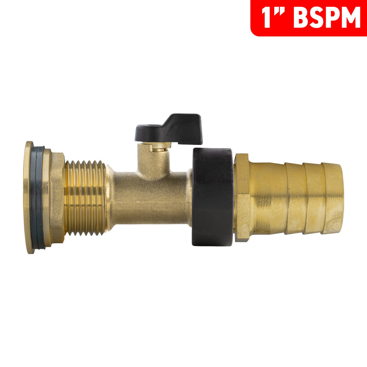 1″ Brass Water Butt Kit – Brass Valve, 25mm Barb & Cutter