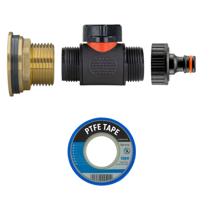 1″ Brass Water Butt Kit – Plastic Quick Valve & Cutter