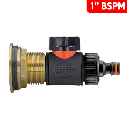 1″ Brass Water Butt Kit – Plastic Quick Valve & Cutter