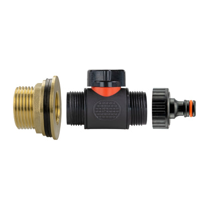 1″ Brass Water Butt Kit – Plastic Quick Valve & Cutter