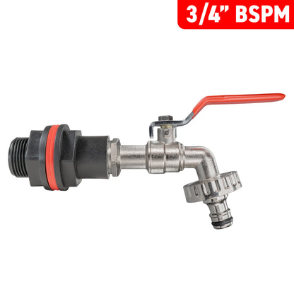 ¾″ BSP Water Butt Kit – Quick-Connect Lever Tap