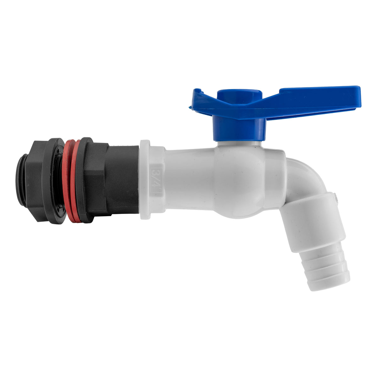 ¾″ BSP Water Butt Kit – White PVC Tap; supplied fitting shown.