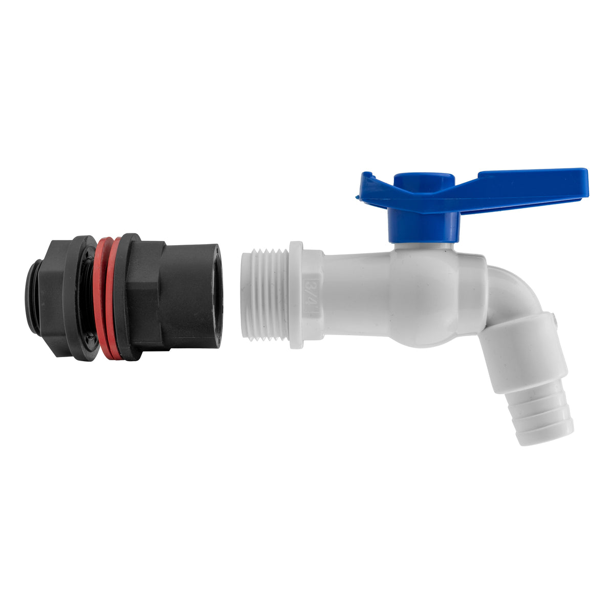 ¾″ BSP Water Butt Kit – White PVC Tap
