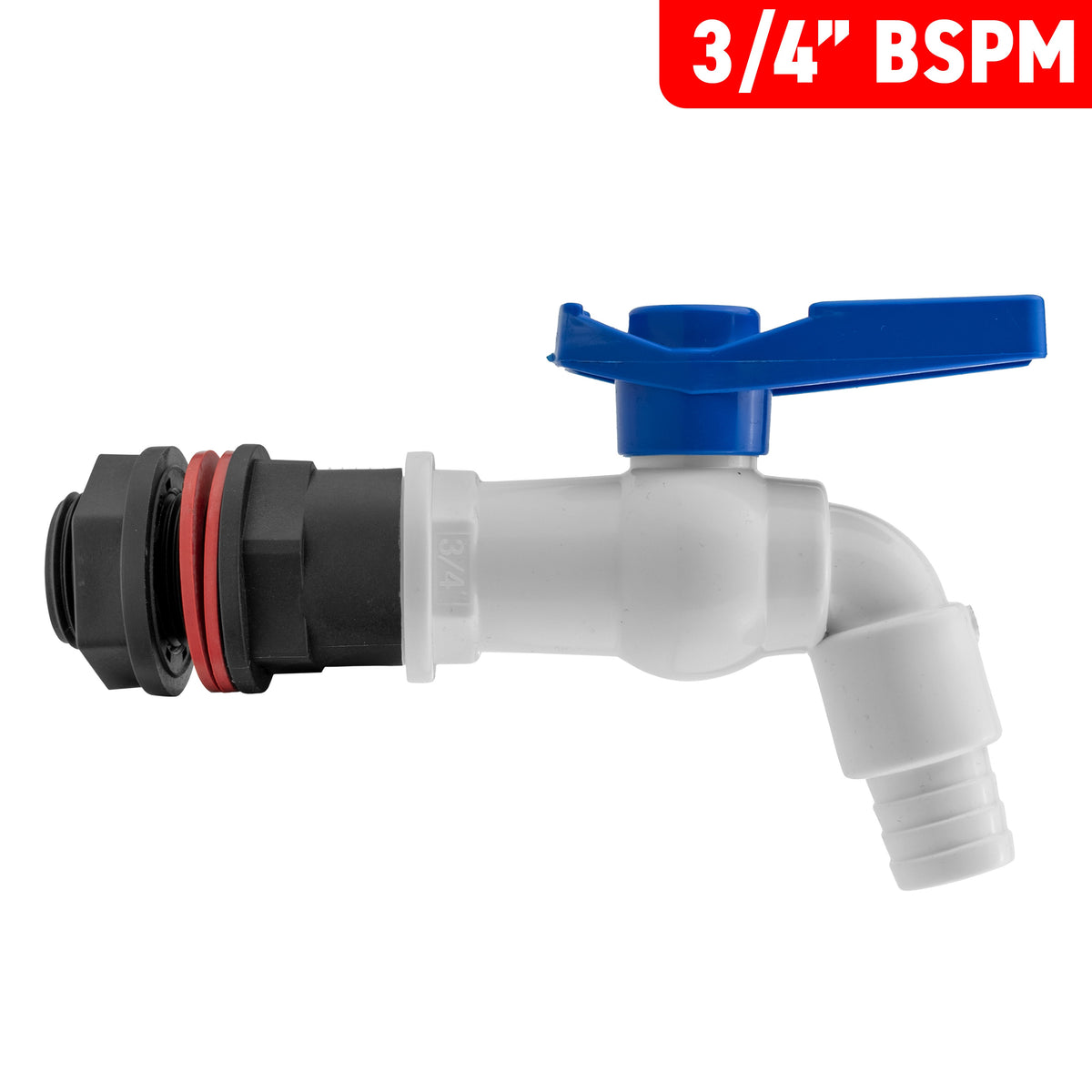 ¾″ BSP Water Butt Kit – White PVC Tap