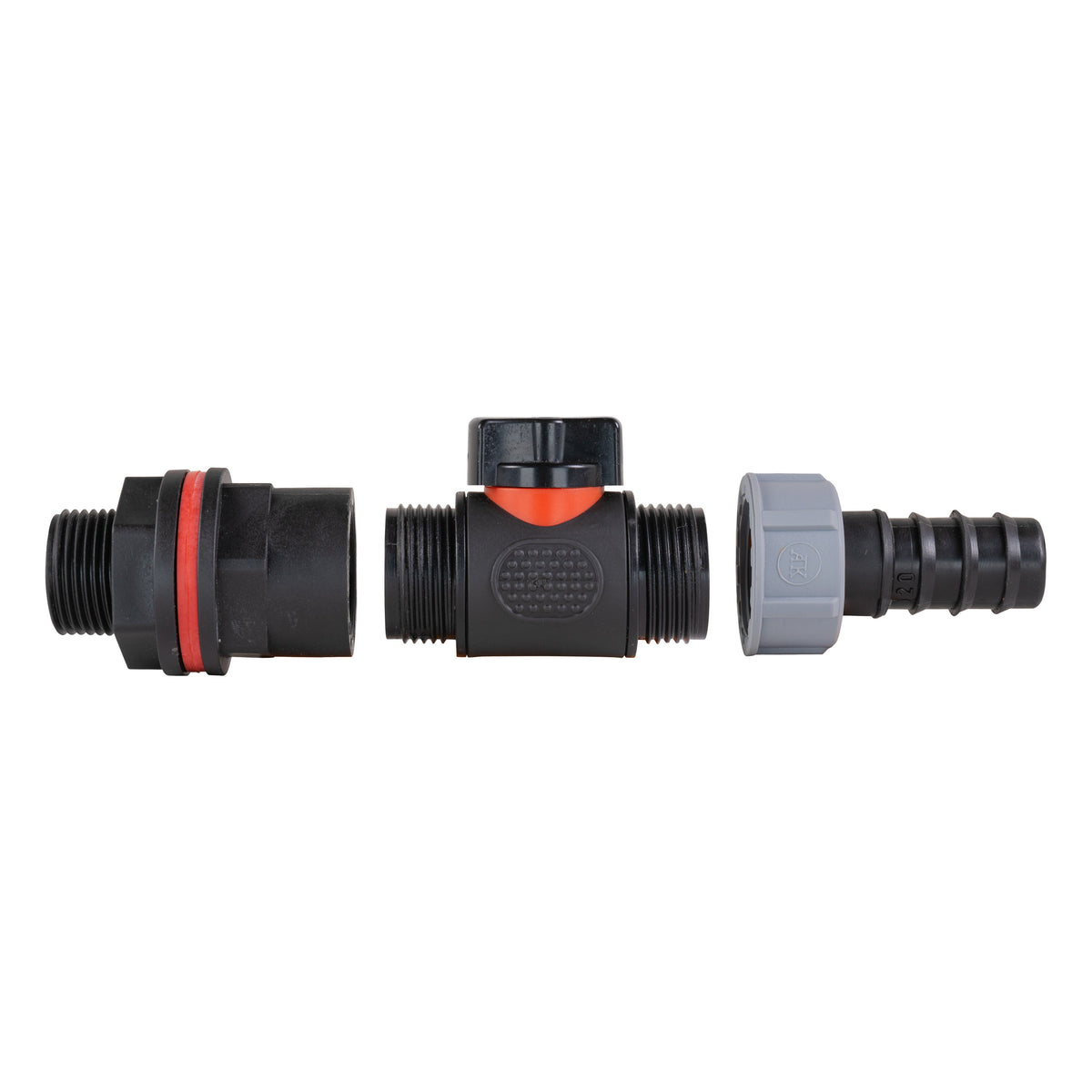 ¾″ Water Butt Kit – 20mm Irrigation Barb Valve & Cutter