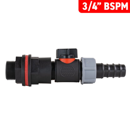 ¾″ BSP Water Butt Kit – Valve & 20mm Irrigation Barb