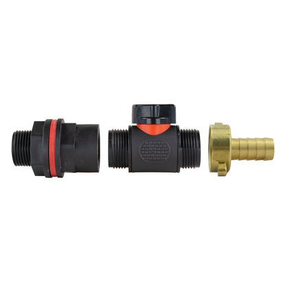 ¾″ BSP Water Butt Kit – Valve & 13mm Brass Barb