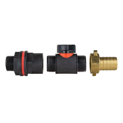 ¾″ Water Butt Kit – 19mm Brass Barb Valve & Cutter