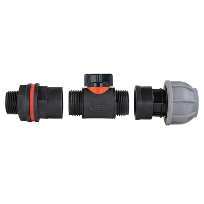¾″ BSP Water Butt Kit – Valve & 20mm MDPE Connector