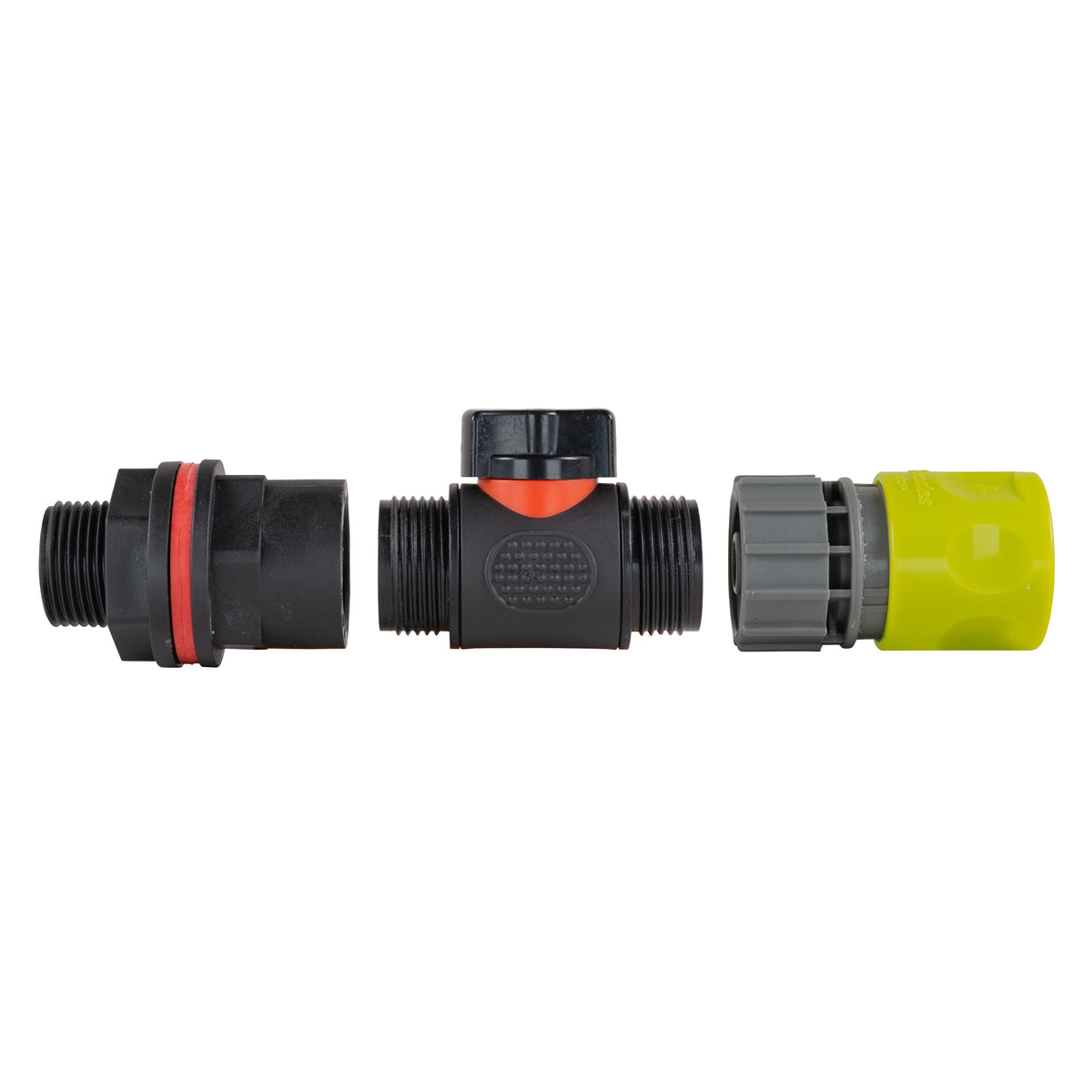 ¾″ BSP Water Butt Kit – Valve & Lime Quick Socket