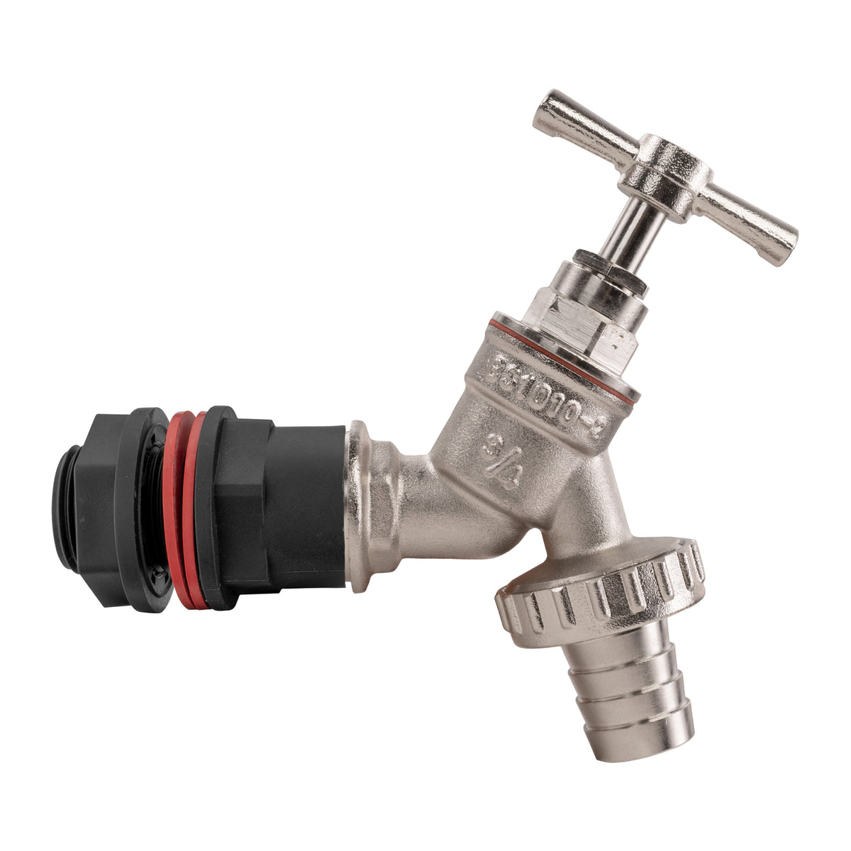¾″ Water Butt Kit – Nickel-Plated Barbed Tap & Cutter