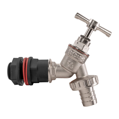 ¾″ Water Butt Kit – Nickel-Plated Barbed Tap & Cutter