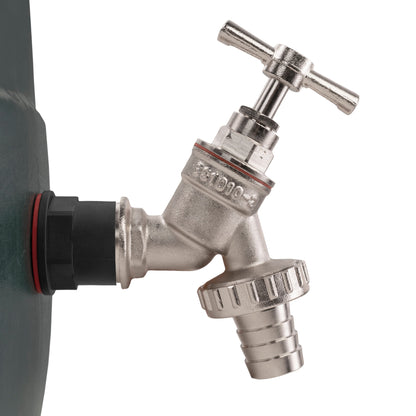 ¾″ BSP Water Butt Kit – Nickel-Plated Barbed Tap