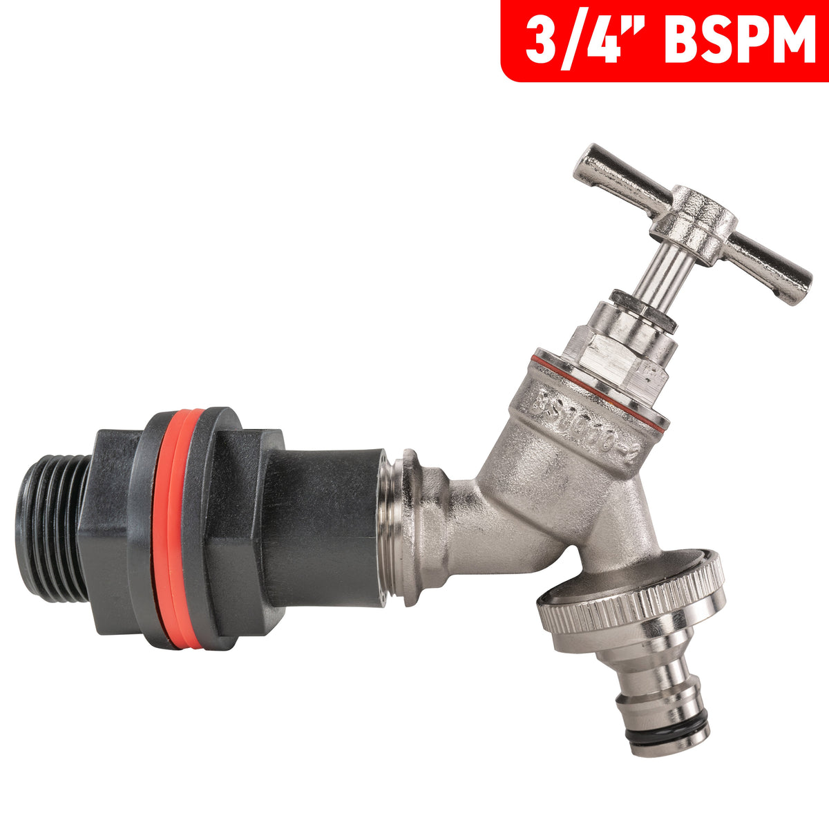 ¾″ BSP Water Butt Kit – Nickel-Plated Quick Tap