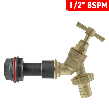 Water Butt Extension Kit 1/2" BSP with Brass Barbed Tap