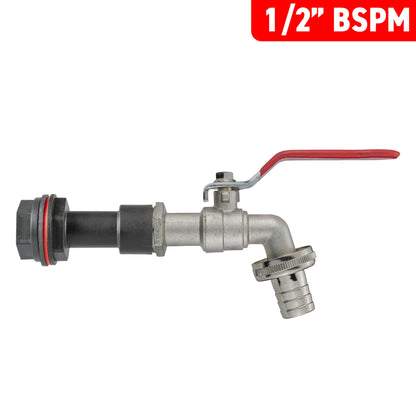 Water Butt Extension Kit 1/2" BSP with Barbed Lever Tap