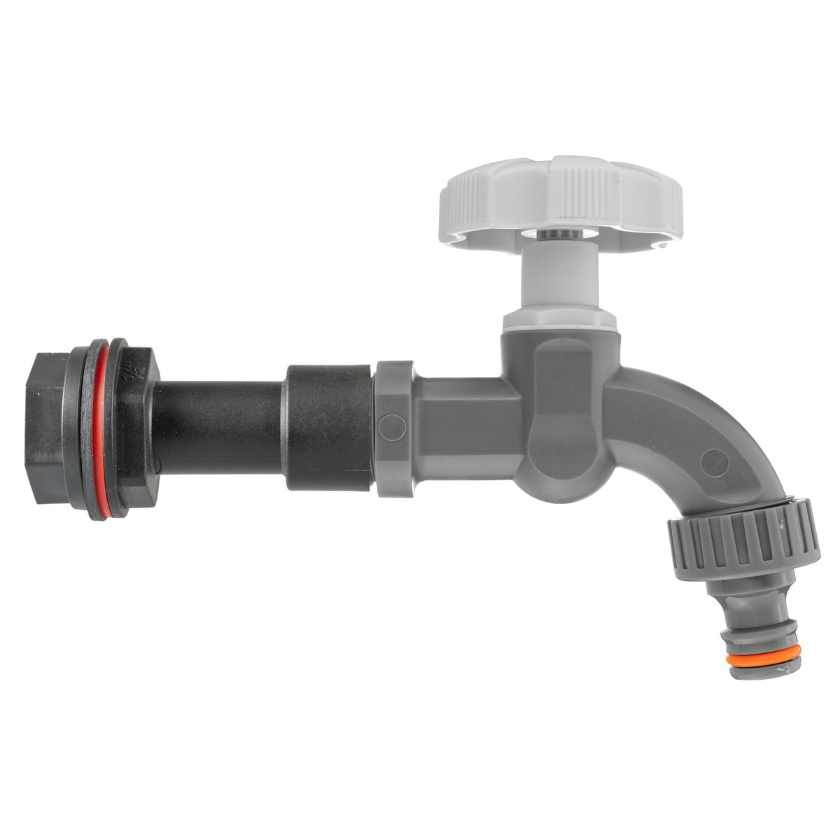 ½″ BSP Water Butt Extension – Grey/White Dial Tap; supplied fitting shown.