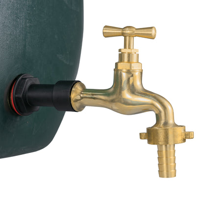 ½″ Water Butt Extension – 13mm Polished Brass Tap & Cutter