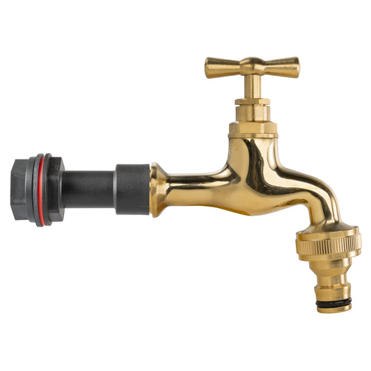 ½″ BSP Water Butt Extension – Polished Brass Quick Tap; supplied fitting shown.