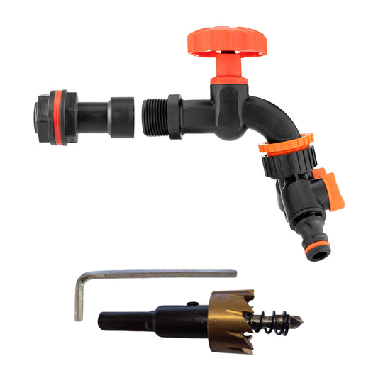 ½″ Water Butt Extension Kit – Black Tap & Splitter
