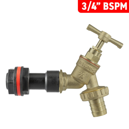 Water Butt Extension Kit 3/4" BSP with Brass Barbed Tap