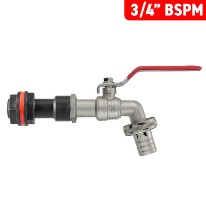 Water Butt Extension Kit 3/4" BSP with Barbed Lever Tap