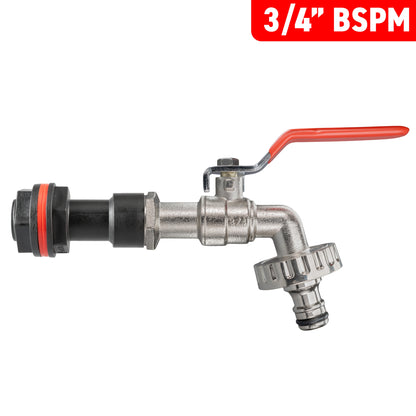 Water Butt Extension Kit 3/4" BSP with Quick Connect Lever Tap