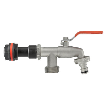 ¾″ BSP Water Butt Extension – Double Garden Tap; supplied fittings shown.