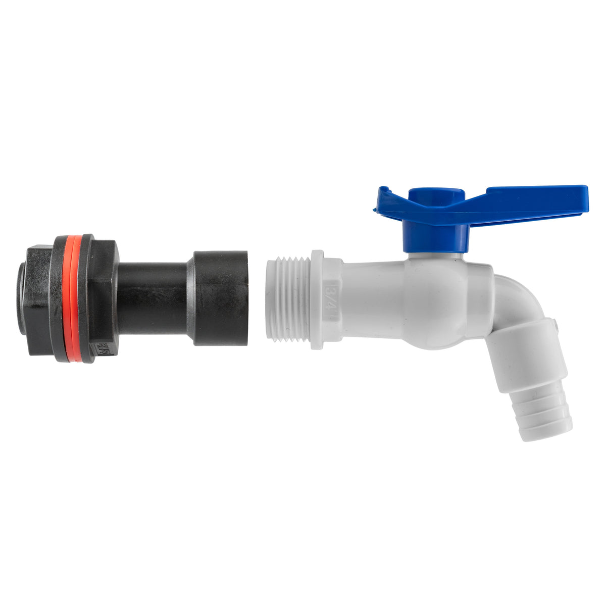 ¾″ BSP Water Butt Extension – White PVC Tap