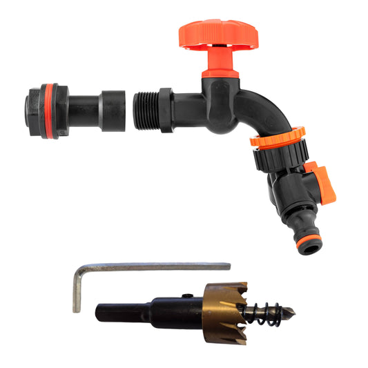 ¾″ Water Butt Extension Kit – Black Tap & Splitter