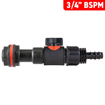 ¾″ Water Butt Extension – 16mm Irrigation Barb Valve & Cutter