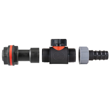 ¾″ BSP Water Butt Extension – Valve & 20mm Irrigation Barb