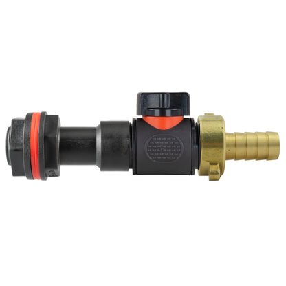 ¾″ BSP Water Butt Extension – Valve & 13mm Brass Barb