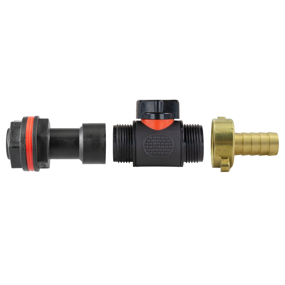 ¾″ BSP Water Butt Extension – Valve & 13mm Brass Barb