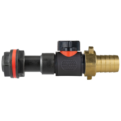 ¾″ BSP Water Butt Extension – Valve & 19mm Brass Barb