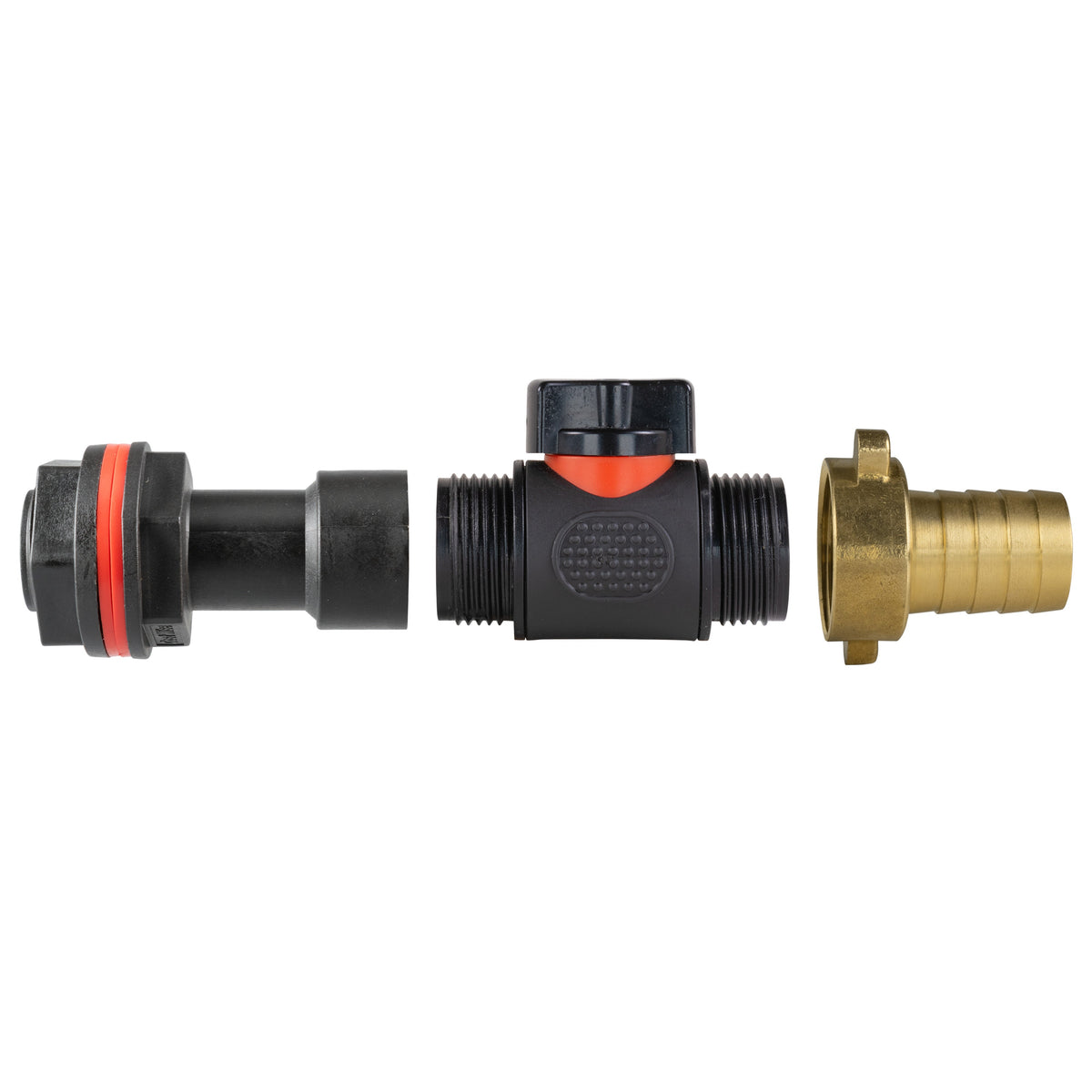 ¾″ BSP Water Butt Extension – Valve & 19mm Brass Barb