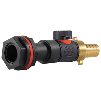 ¾″ BSP Water Butt Extension – Valve & 19mm Brass Barb