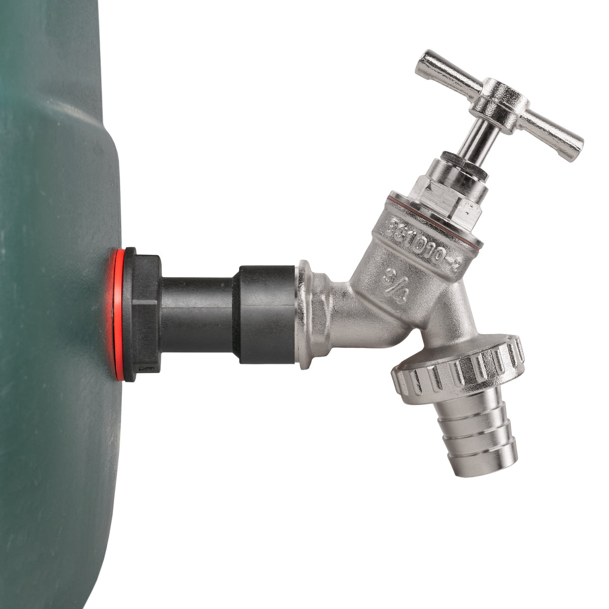 ¾″ BSP Water Butt Extension – Nickel-Plated Barbed Tap