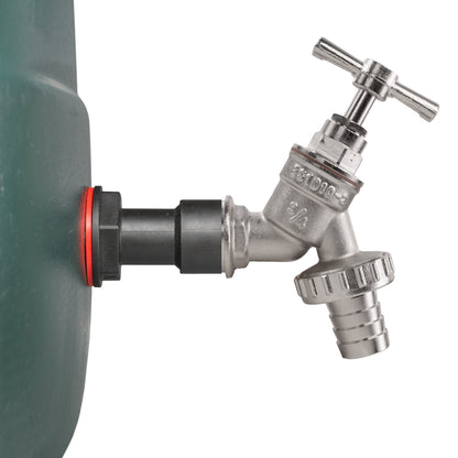¾″ BSP Water Butt Extension – Nickel-Plated Barbed Tap