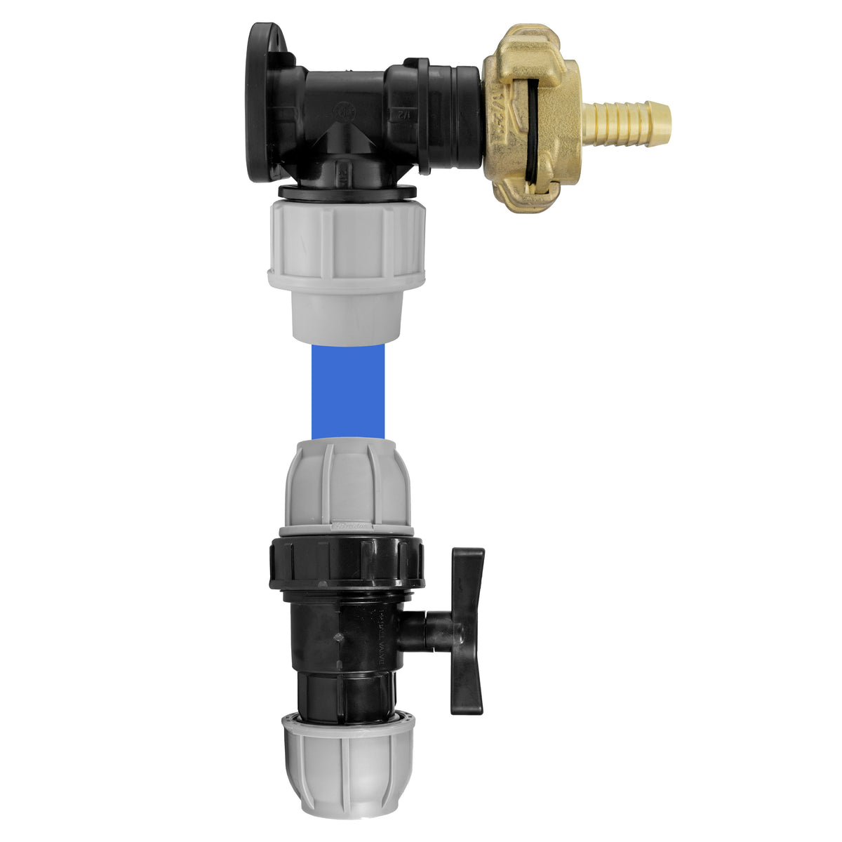20mm MDPE Wall Kit – 13mm Claw Hose Tail & Separate Valve